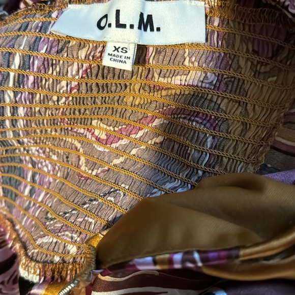 O.L.M. OLM Zip Up Funky Retro 70s Blouse - Picture 4 of 4